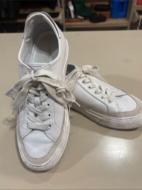 Rag & Bone Classic White Women's Leather Sneakers - Casual Lace-Up